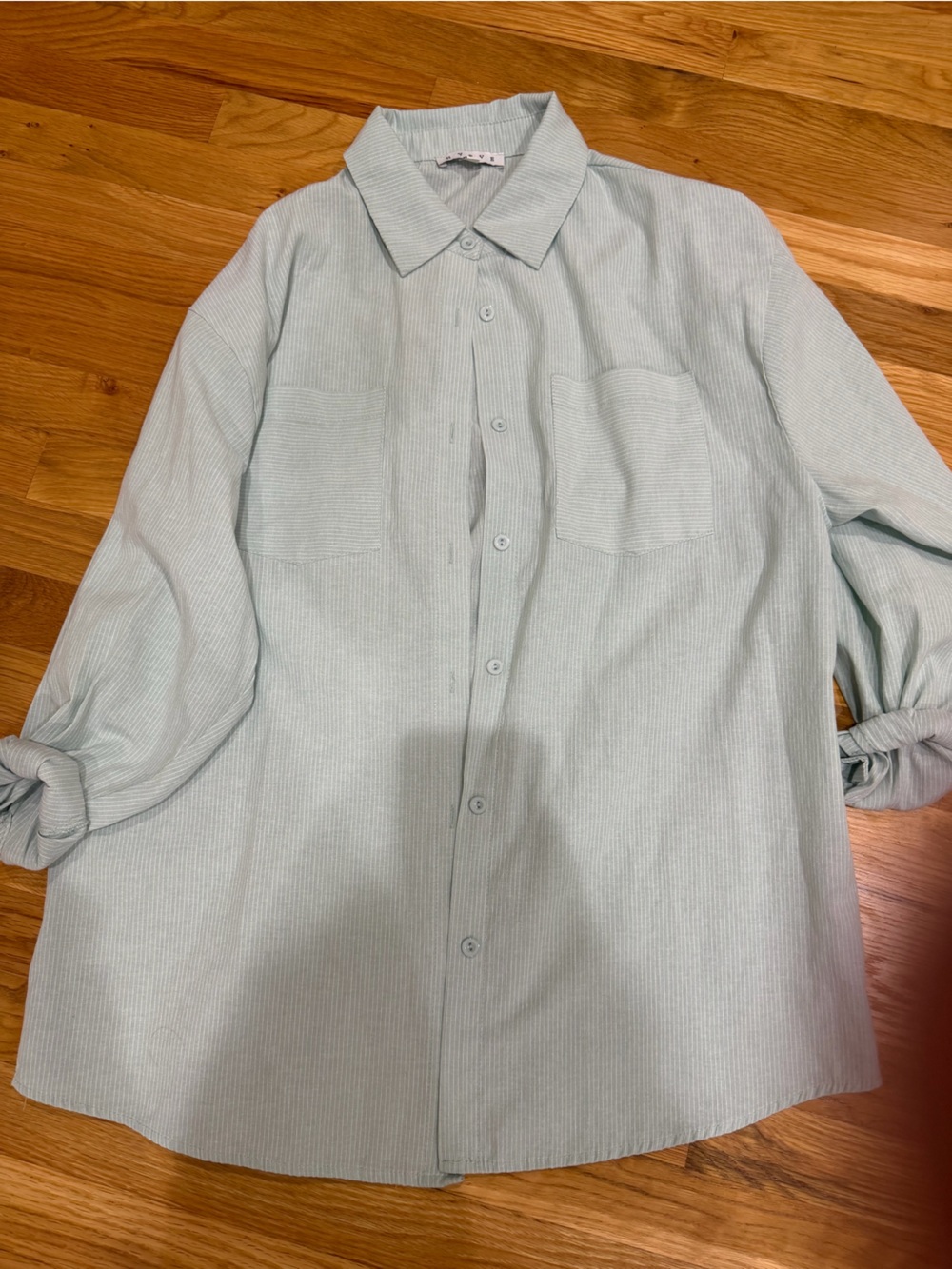 HYFVE Mint Green Button-Front Shirt with Patch Pockets